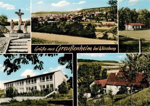 Greussenheim Panorama Kreuzigungs Skulptur Schule Panoram