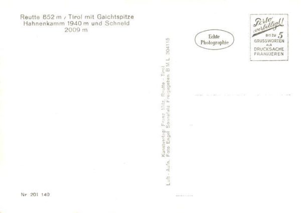 Reutte Tirol Fliegeraufnahme mit Gaichtspitze Hahnenkamm und Schneid – Bild 2