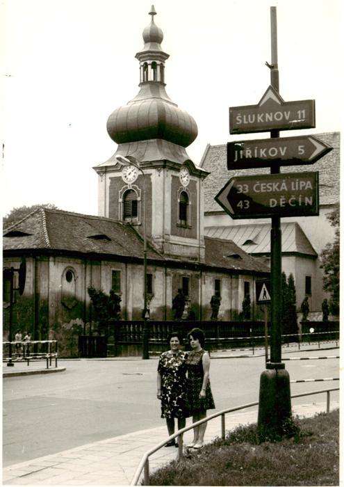 Rumburk Rumburg CZ Kirche Wegweiser