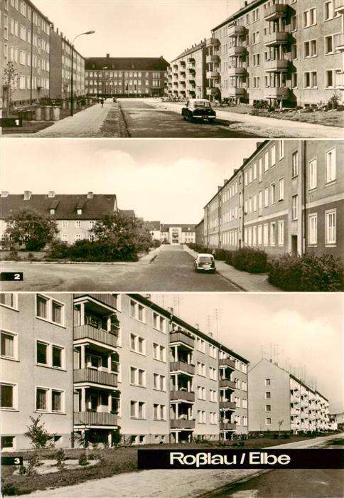 Rosslau Elbe Mitschurinstrasse Puschkinallee mit Blick auf Betriebsberufsschule