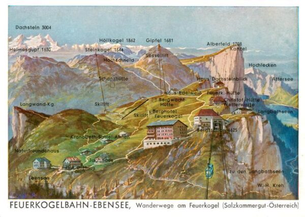 Ebensee Oberoesterreich AT Feuerkogelbahn Ebensee Wanderwege am Feuerkogel