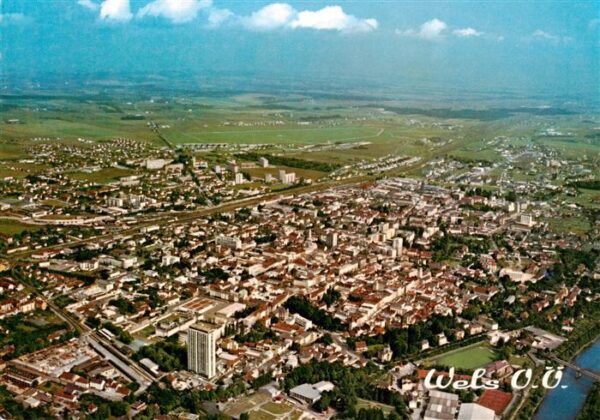 Wels Oberoesterreich AT Fliegeraufnahme