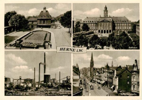 Herne  Westfalen Bahnhof Rathaus Zeche Friedrich der Grosse Bahnhofstrasse