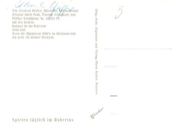 Mittelberg Kleinwalsertal AT Trio Schorsch Pfeiffer Musik Instrumente – Bild 2