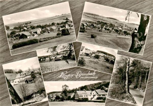 Langen Brombach Panorama Teilansichten Waldpartie