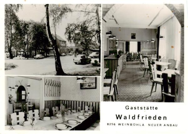 Weinboehla Gaststaette Waldfrieden Neuer Anbau Gastraum Handabzug