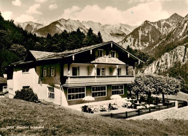 Oberstdorf Gasthof Schwand mit Nebelhornblick
