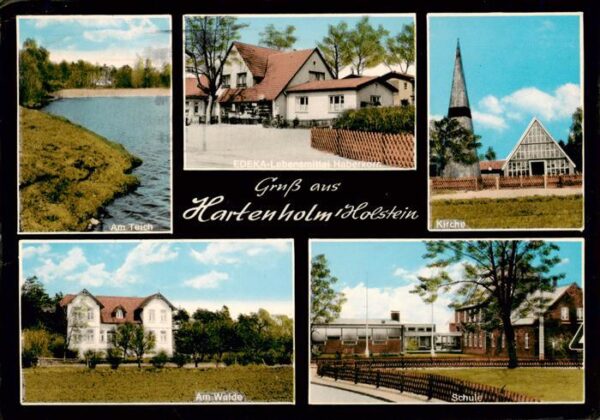 Hartenholm Teich EDEKA-Lebensmittel Kirche Schule Am Walde