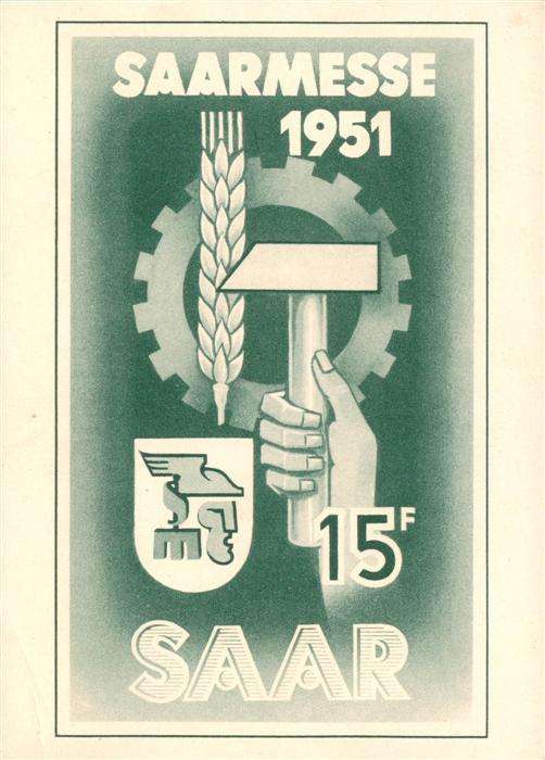 Saarbruecken Saarmesse Mai 1951 Maximal-Karte