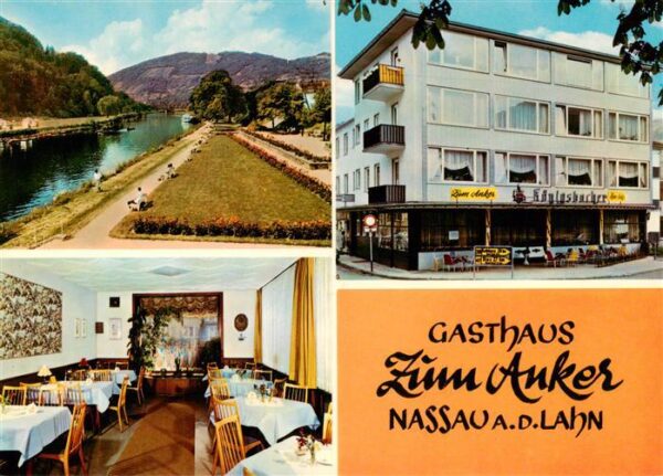 Nassau Lahn Gasthaus zum Anker Restaurant Uferpartie an der Lahn