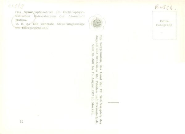 Dubna Moskovskaya RU Synchrophasotrom im Elektrophysikalischen Laboratorium Steu – Bild 2