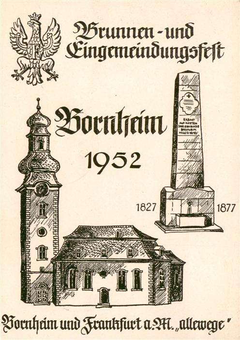 Bornheim Hessen Frankfurt Main Brunnen- und Eingemeindungsfest Kuenstlerkarte