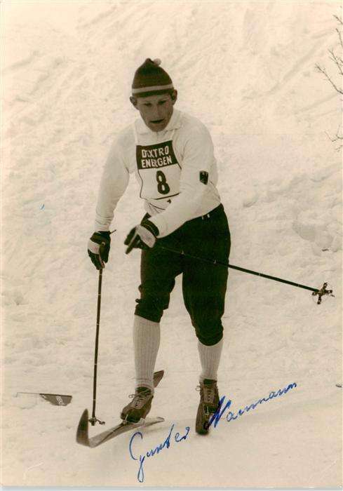 Nesselwang Allgaeu Bayern Skisportler Guenter Naumann Karte mit Autogramm