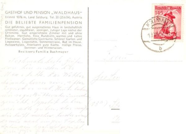 Krimml 1076m Pinzgau AT Gasthof und Pension Waldhaus – Bild 2