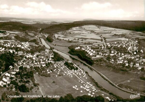 Odersbach Weilburg Fliegeraufnahme mit Kirchhofen an der Lahn