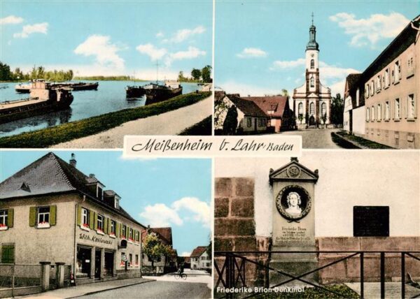 Meissenheim Baden Flusspartie Ortspartie Friederike Brion Denkmal Kirche