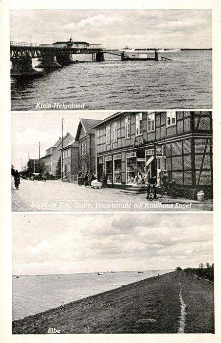 Buetzfleth Stade Klein Holland Hauptstrasse mit Kaufhaus Engel Elbepartie
