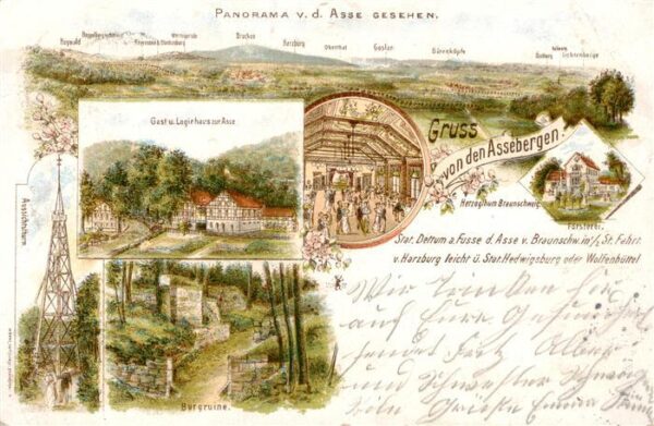 Asse Liege Panorama Blick von den Assebergen Gast- und Logierhaus Burgruine Auss