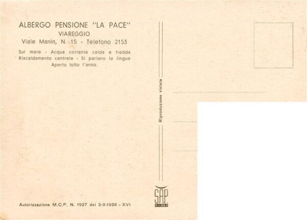 Viareggio Toscana IT Albergo Pensione La Pace Illustration – Bild 2