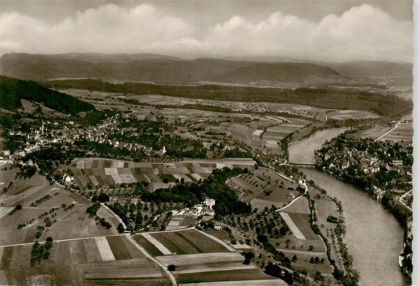 Gailingen Singen BW Fliegeraufnahme mit Diessenhofen und Schloss Rheinburg