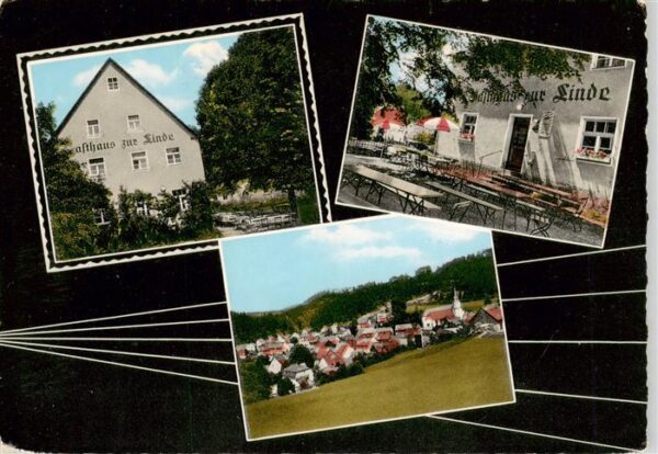 Obertrubach Gasthaus zur Linde Gartenwirtschaft Panorama