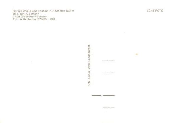 Glashuetten llmensee Berggasthaus Pension zum Hoechsten – Bild 2