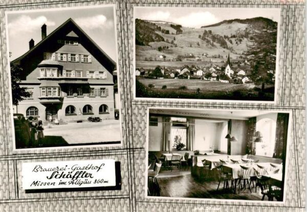 Missen Oberallgaeu Brauerei-Gasthof Schaeffler Panorama Ortsansicht mit Kirche