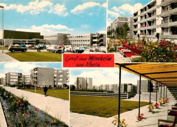 Monheim Rhein Wohnsiedlung Hochhaeuser