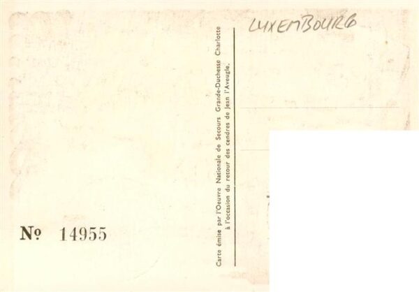 Luxembourg  Luxemburg Carte émise par l Oeuvre Nationale de Secours Grande-Duche – Bild 2