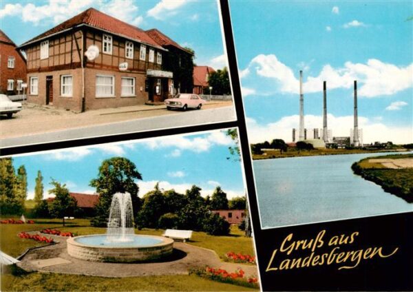 Landesbergen Gaststaette Ratskeller Parkanlagen Springbrunnen Kraftwerk
