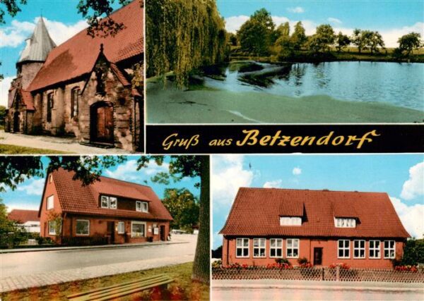Betzendorf  Lueneburg Kirche Teilansichten Ladengeschaeft Partie am See