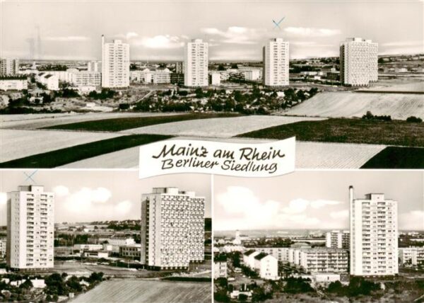Mainz  Rhein Stadtpanorama Hochhaeuser