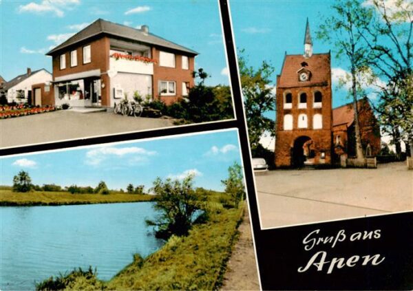 Apen Ammerland Niedersachsen Teilansichten Kirche Partie am Wasser