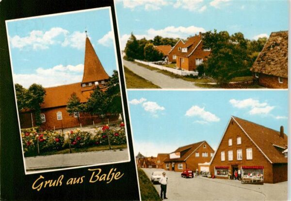 Balje Stade Kirche Ladengeschaeft Wohnhaeuser Verlagsstempel