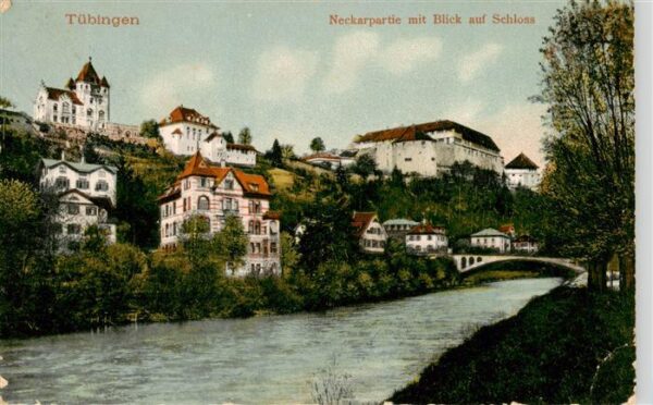Tuebingen Neckarpartie mit Schlossblick