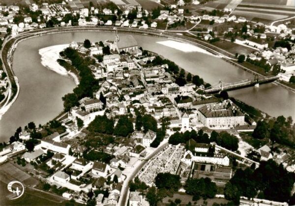 Laufen Salzach Fliegeraufnahme