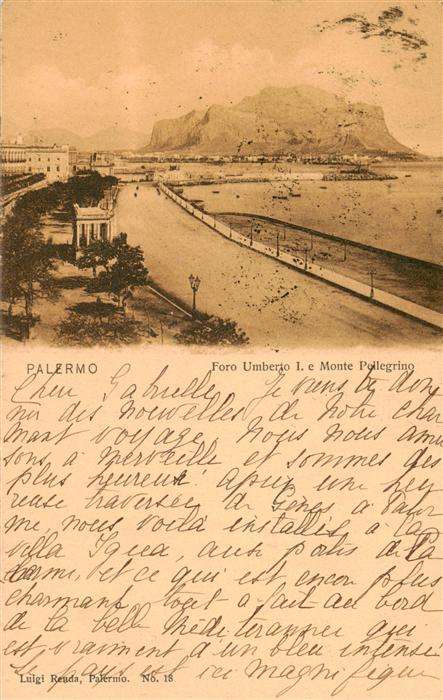 Palermo  Sicilia Foro Umberto I. e Monte Pellegrino