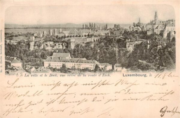 Luxembourg  Luxemburg La ville et le Bock vue prise de la Route d Eich