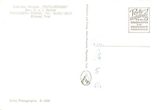 Finkenberg  Zillertal Tirol AT Gasthaus Pension Teufelsbruecke – Bild 2