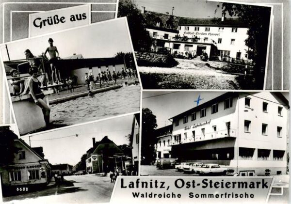 Lafnitz Steiermark AT Schwimmbad Gasthof Pension Haspel Strassenpartie Hotel Laf