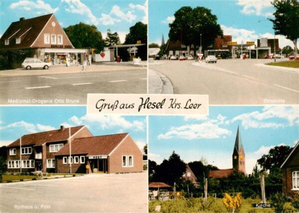 Hesel Leer Ostfriesland Medizinal Drogerie Otto Bruns Ortsmitte Rathaus Post Kir