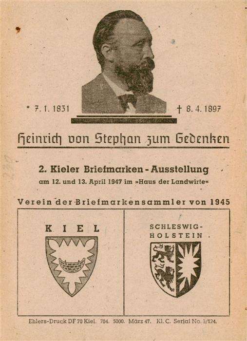 Kiel Kieler Briefmarken Ausstellung 1947