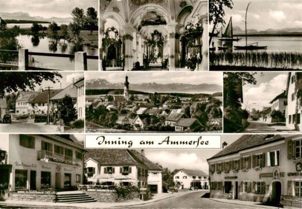 Inning Ammersee Panorama Kirche Inneres Ortspartien