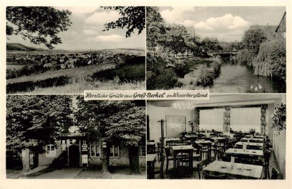 Gross-Berkel Aerzen Panorama Gasthaus Unter den Linden Flusspartie