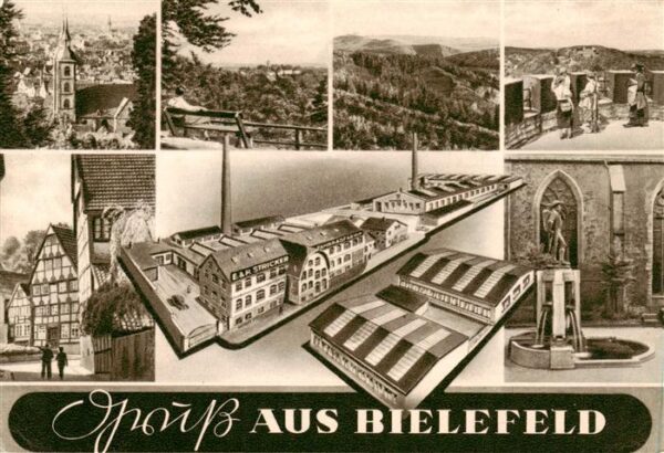 Bielefeld Teilansichten Panorama Aussichtspunkt Fernsicht Brunnen Altstadt Stric