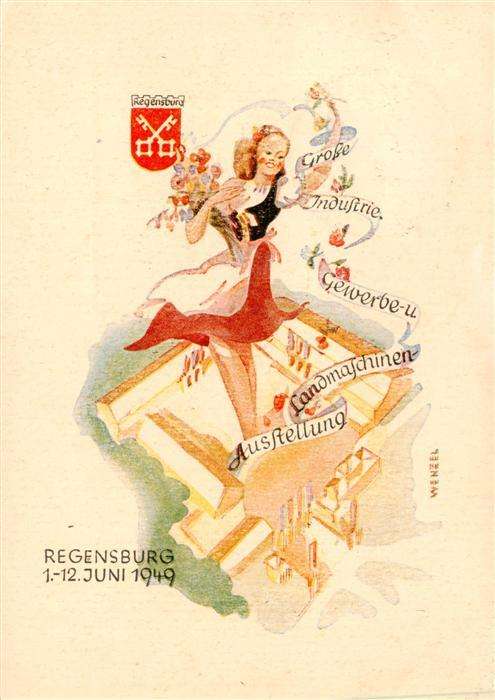 Regensburg Gewerbe- und Landmaschinen-Ausstellung Kuenstlerkarte