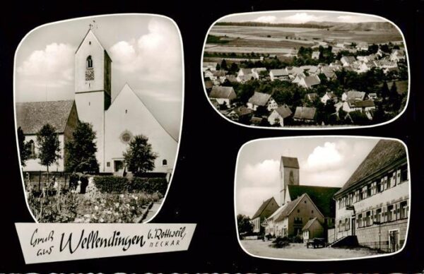 Wellendingen Rottweil Kirche Fliegeraufnahme Ortspartie