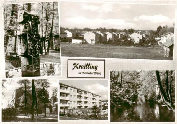 Krailling Brunnen Wohnsiedlung Waldpartie
