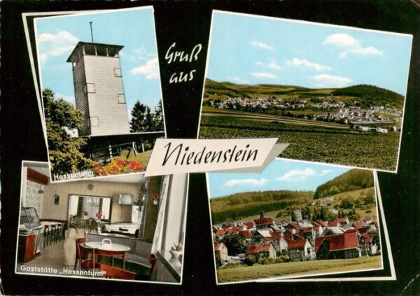Niedenstein Hessenturm Gaststaette Ortsansicht Panorama