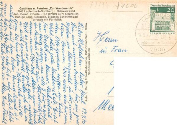 Sohlberg Ottenhoefen Schwarzwald Gasthaus Pension zur Wandersruh Gaststube Terra – Bild 2